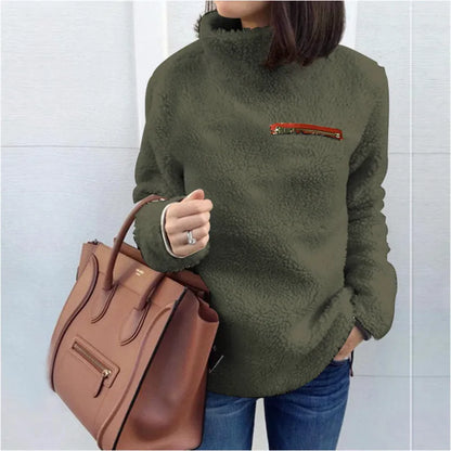 Lange mouw coltrui dames – Comfortabele trui van zachte stof voor herfst en winter