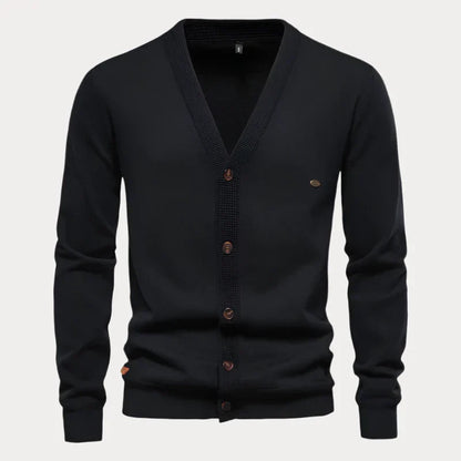 Cardigan voor heren – Effen button-up vest met comfortabele pasvorm en stijl