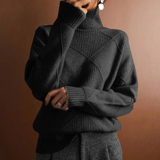 Hoge kraag trui dames – Elegante gebreide trui voor herfst en winter