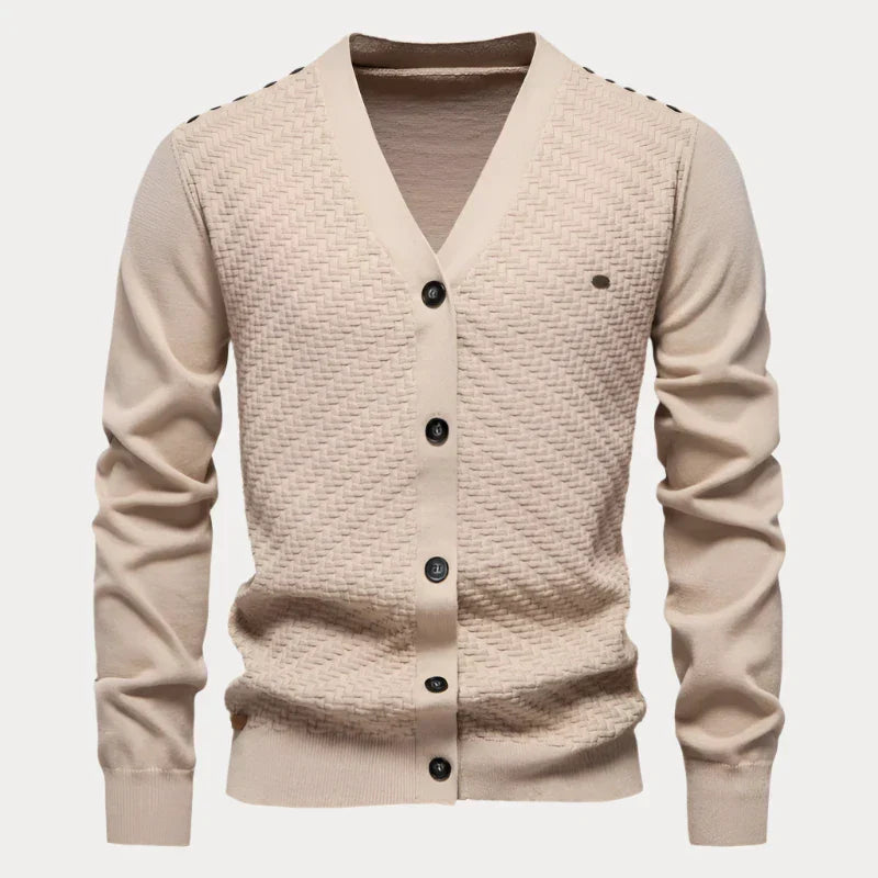 Heren Cardigan V-hals – Stijlvolle gebreide cardigan met knopen voor casual look
