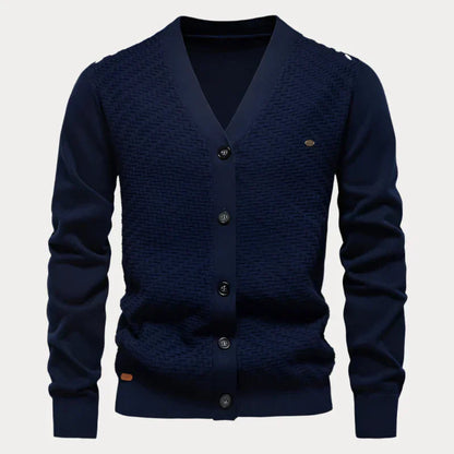 Heren Cardigan V-hals – Stijlvolle gebreide cardigan met knopen voor casual look