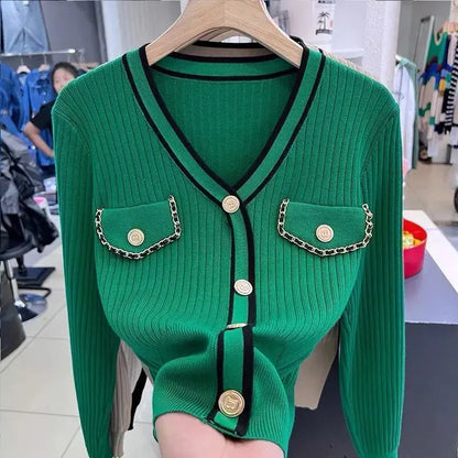 Dames trui met lange mouwen – Comfortabele trui met zakken en stijl