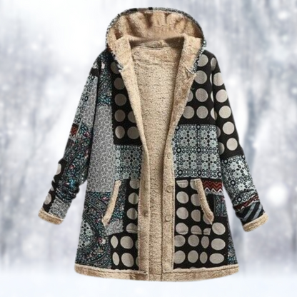 Dames Mantel – Patchwork Hoody voor Comfortabele Casual Look