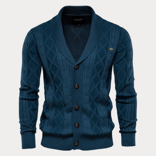 Heren Cardigan V-hals – Stijlvolle Knopen Cardigan van Katoen voor Casual en Formeel