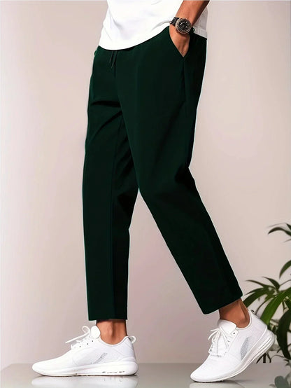 Broek voor heren – Comfortabele trekkoordbroek van katoen voor casual gebruik
