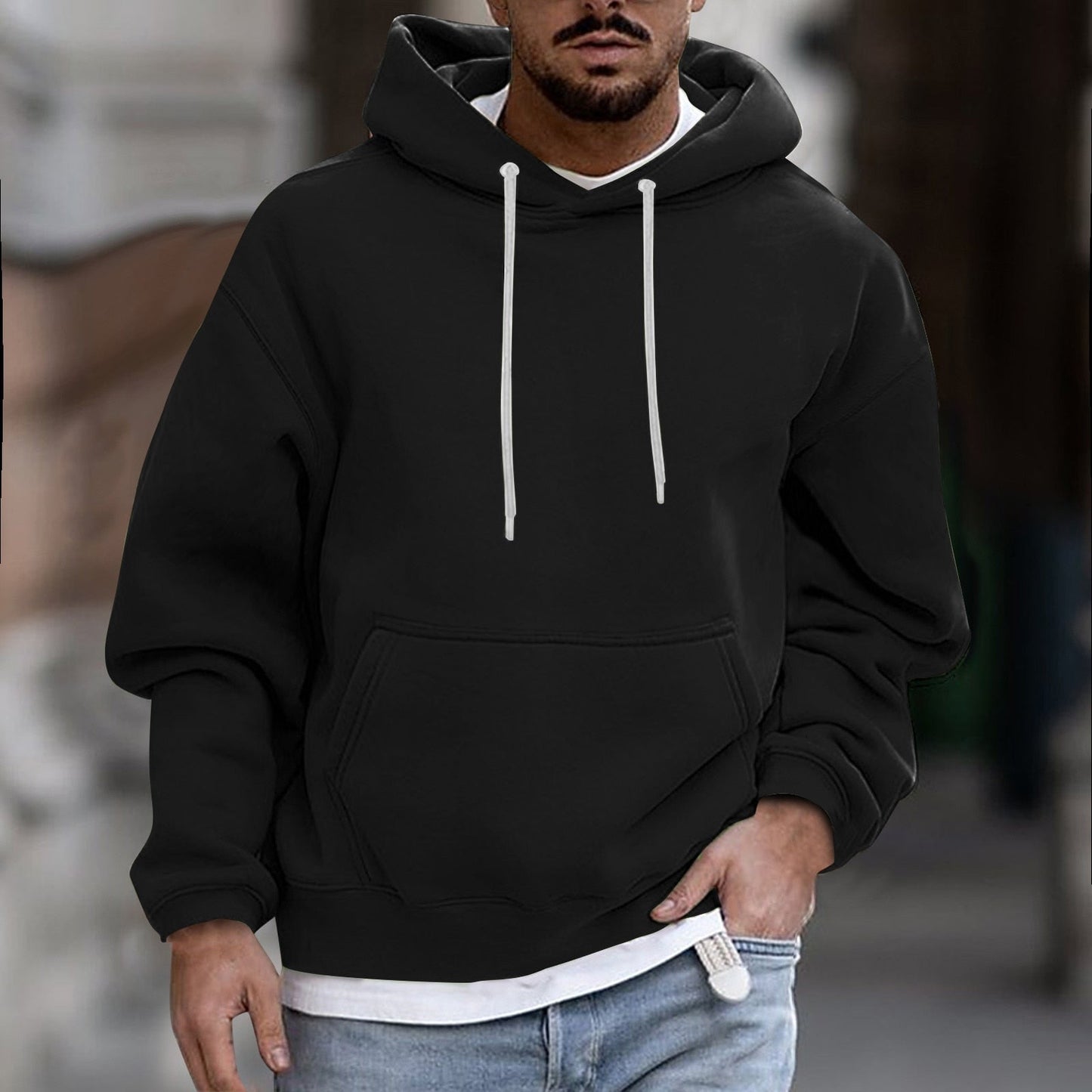 Hoodie voor heren – Comfortabele hoodie met trekkoord en zachte stof