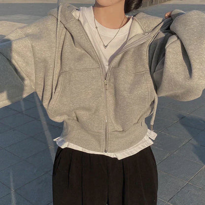 Hoodie Dames Oversized – Comfortabele Zip-Up Hoodie voor Vrije Tijd en Casual Stijl