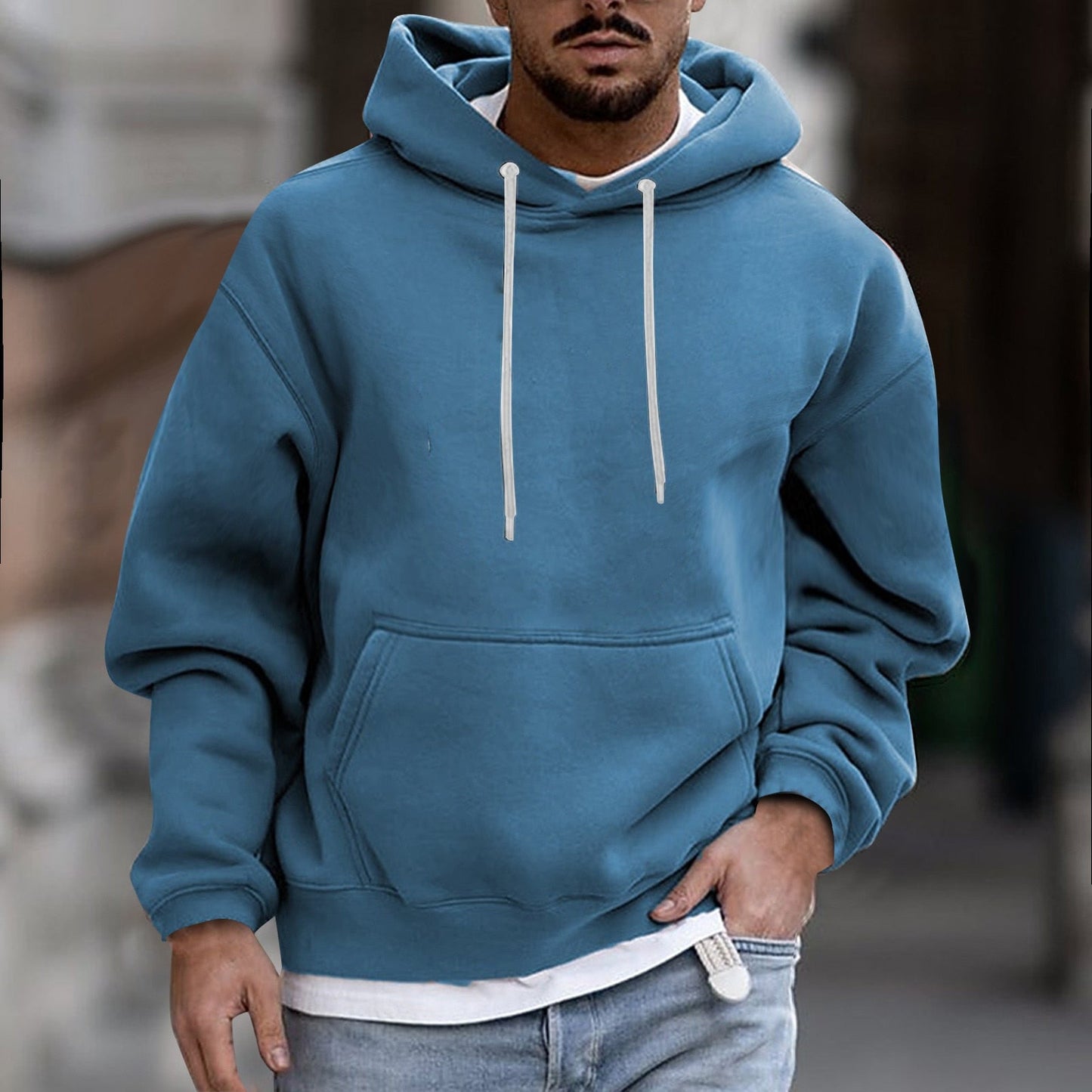 Hoodie voor heren – Comfortabele hoodie met trekkoord en zachte stof