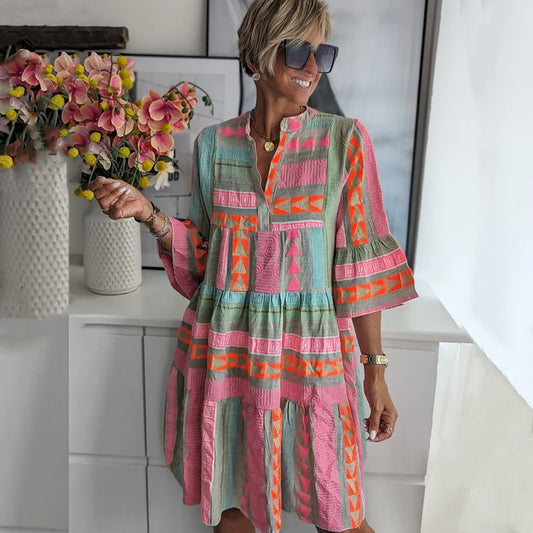 Zomerjurk Vloeiend & Comfortabel – Boheemse Chic Jurk voor Dames