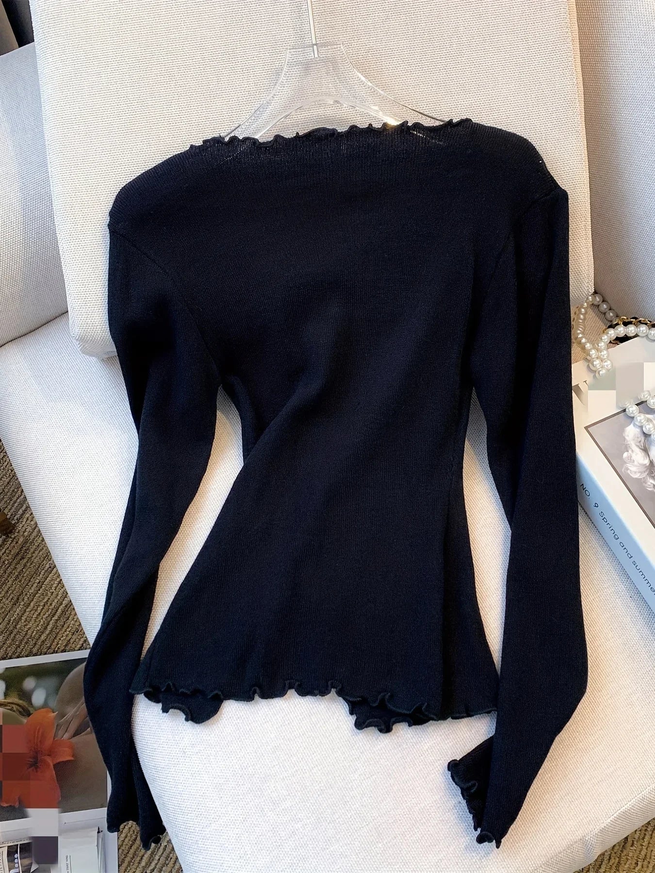 Trui voor dames – Strik en knoop detail, stijlvolle en comfortabele trui
