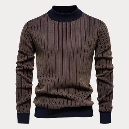 Heren Trui Gestreept – Ronde Hals Trui van Katoen voor Casual Stijl