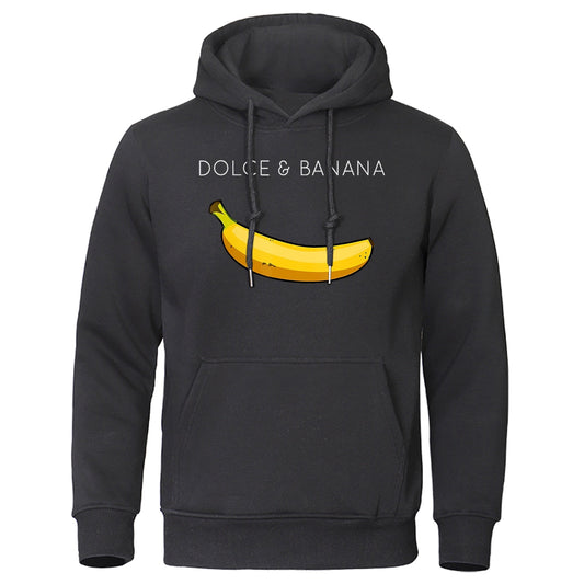 Hoodie heren – Bananenprint sweatshirt met comfortabele pasvorm en trendy design