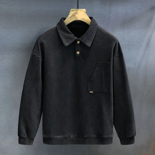 Polo-Pullover Heren – Comfortabele Pullover met Knopen voor Casual Stijl