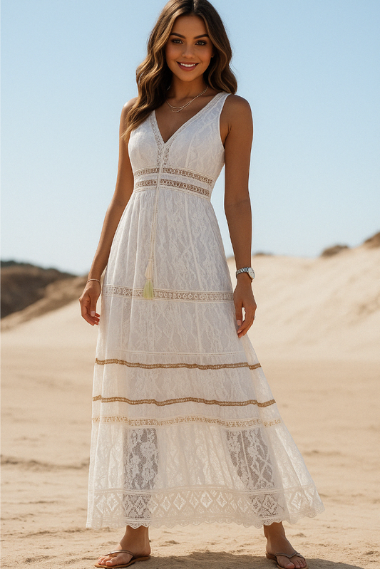 Maxi jurk boho stijl – Lange jurk met bloemenprint, ideale zomeroutfit
