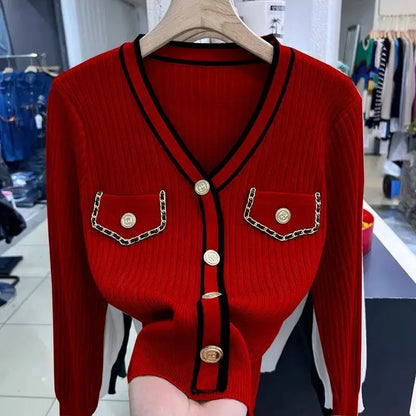 Dames trui met lange mouwen – Comfortabele trui met zakken en stijl