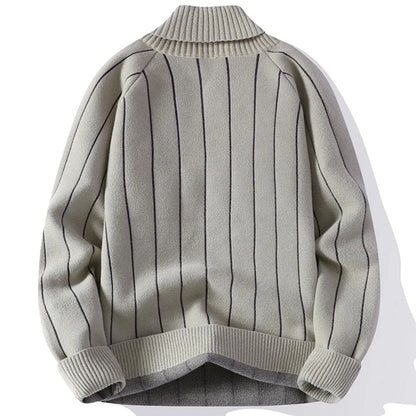 Vrijetijdspullover heren – Vertical gestreepte comfortabele trui voor casual stijl