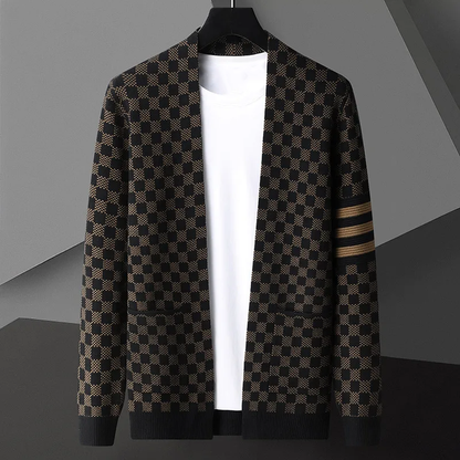 Heren vest met blokpatroon – Stijlvol gebreid vest voor casual en formele gelegenheden