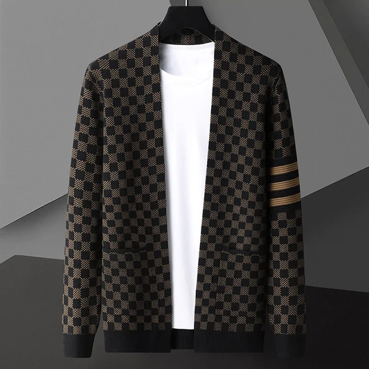 Heren vest met blokpatroon – Stijlvol gebreid vest voor casual en formele gelegenheden