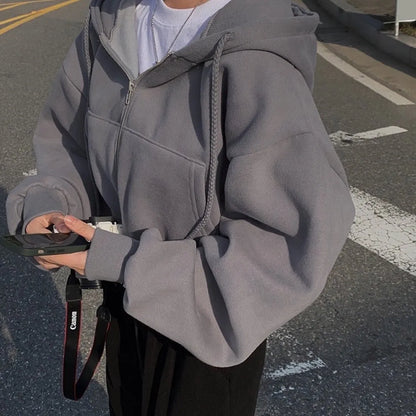 Hoodie Dames Oversized – Comfortabele Zip-Up Hoodie voor Vrije Tijd en Casual Stijl