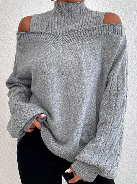 Off-Shoulder Coltrui Dames – Elegante Trui met Col en Casual Design