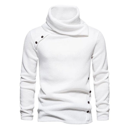 Rollneck trui heren – Knoopdesign trui van zachte stof voor casual stijl