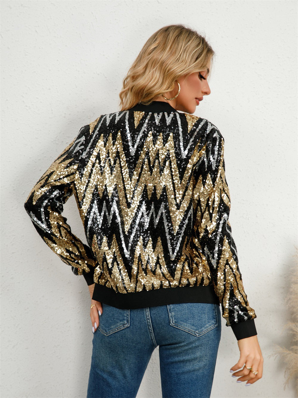 Paillettenjacke Dames – Glanzende Jasje voor Feestelijke Gelegenheden