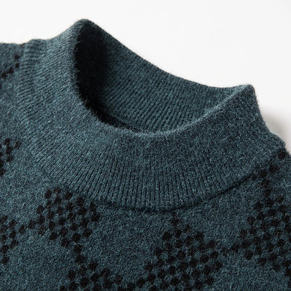 Heren Trui Schaakpatroon – Stylish gebreide trui voor casual en formele gelegenheden