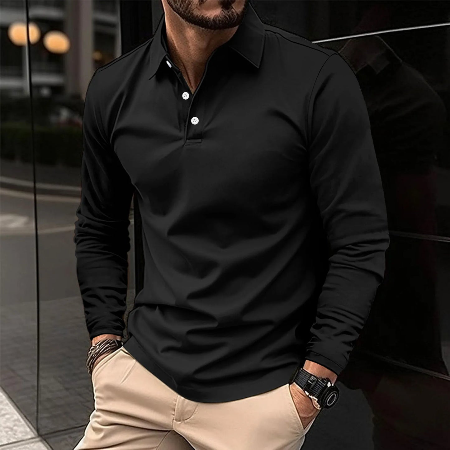 Polo Heren Lange Mouwen – Elegante Comfortabele Polo voor Moderne Stijl