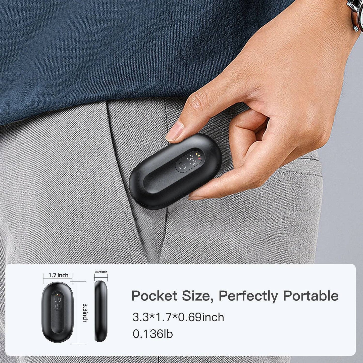 2-in-1 Oplaadbare Magnetische Handwarmers 2 Pack