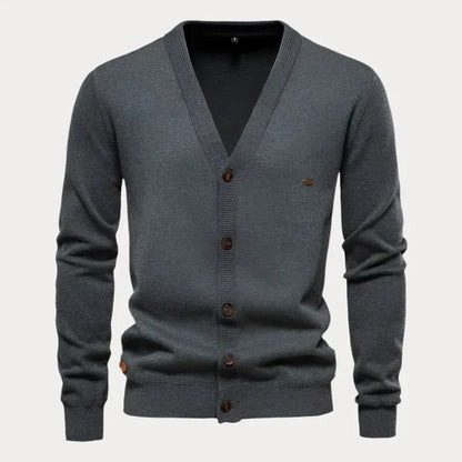 Cardigan voor heren – Effen button-up vest met comfortabele pasvorm en stijl