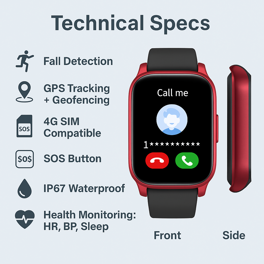Slimme Horloge GPS Tracker SOS Alarm