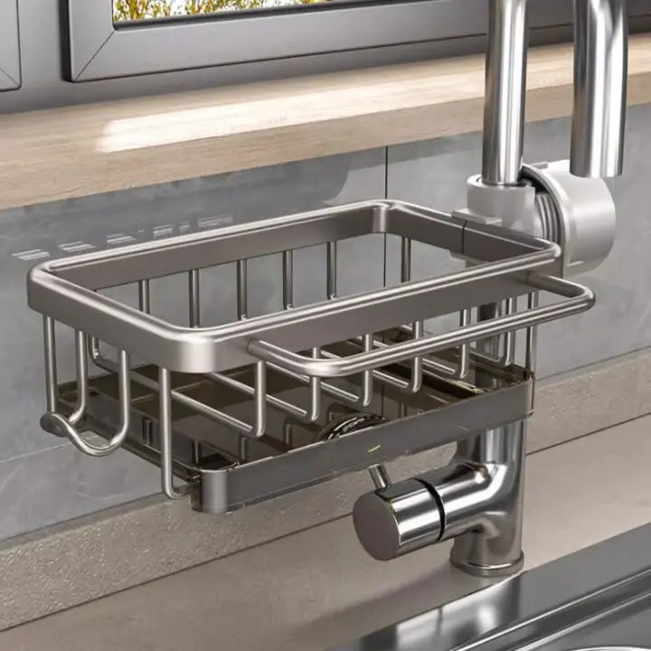 Spoelbak organizer voor kraan roestvrij compact praktisch