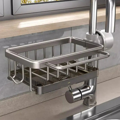 Spoelbak organizer voor kraan roestvrij compact praktisch