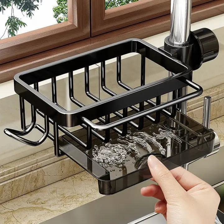 Spoelbak organizer voor kraan roestvrij compact praktisch
