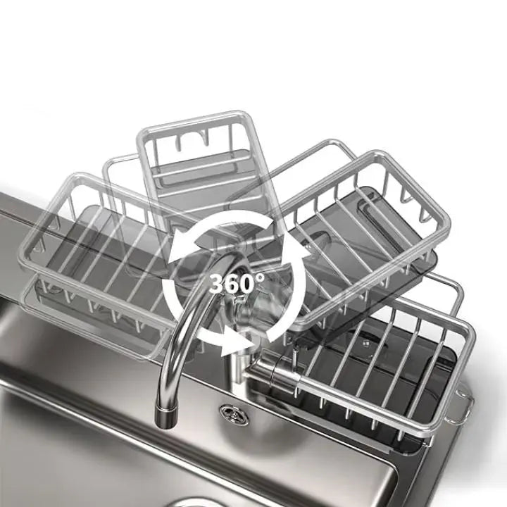 Spoelbak organizer voor kraan roestvrij compact praktisch