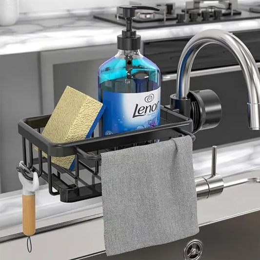Spoelbak organizer voor kraan roestvrij compact praktisch
