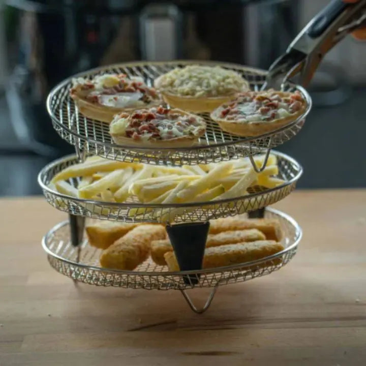 Stapelbaar RVS Airfryer Rek Set 3 Stuks