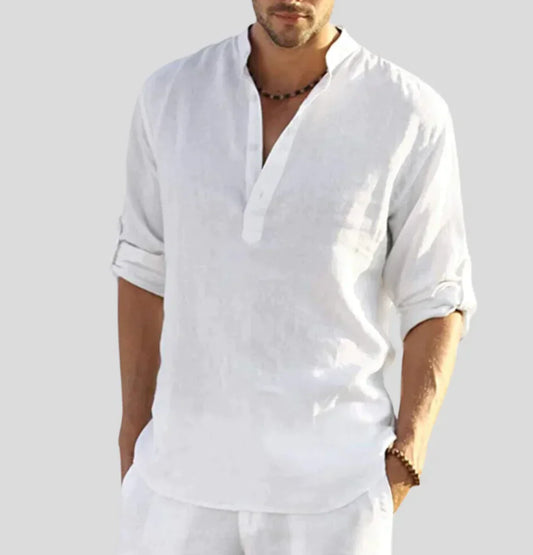 Heren overhemd linnen – Elegant casual overhemd voor zomer en feestgelegenheden