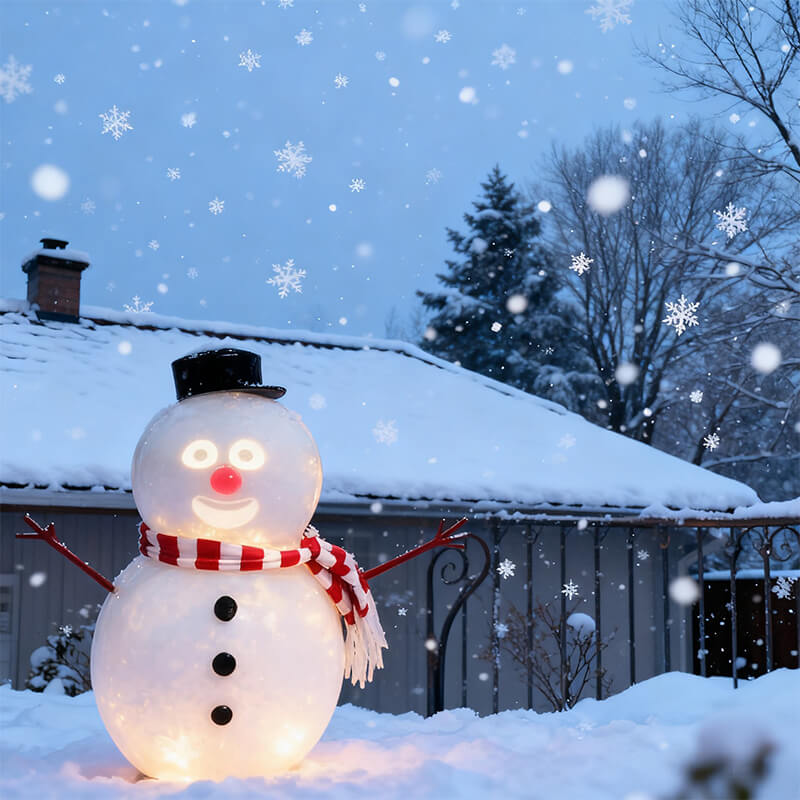 LED Sneeuwman Speelgoed Geanimeerd met Ingebouwde Speaker en USB Opladen