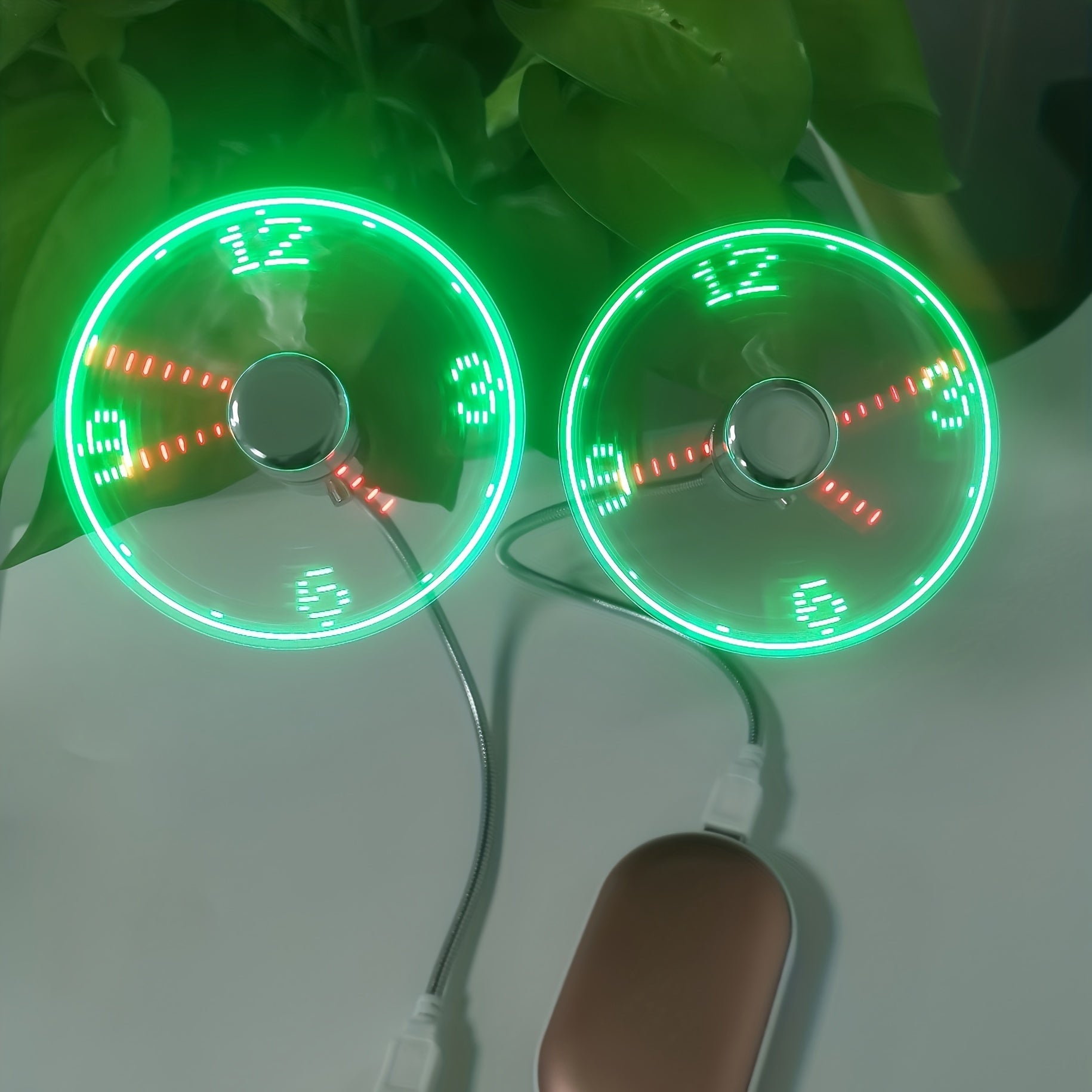 USB Bureauventilator met LED Klok