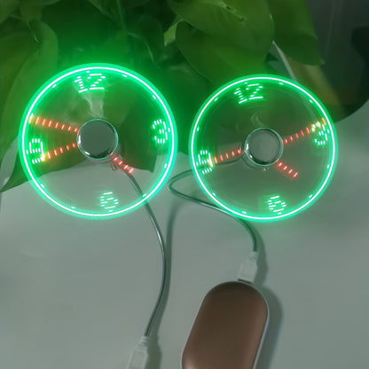 USB Bureauventilator met LED Klok
