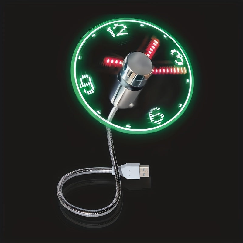 USB Bureauventilator met LED Klok