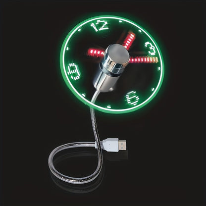 USB Bureauventilator met LED Klok