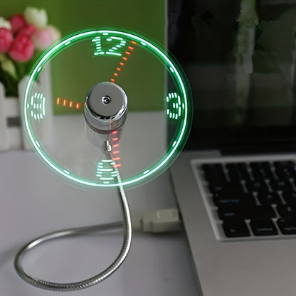 USB Bureauventilator met LED Klok