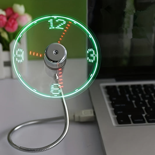 USB Bureauventilator met LED Klok