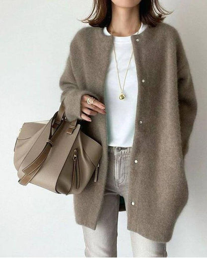Dames Trui met Knopen – Wijde Gebreide Trui voor Casual en Chic Uitstraling