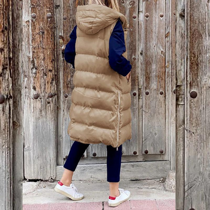 Pufferweste Dames – Lange gewatteerde vest voor koude dagen en casual stijl