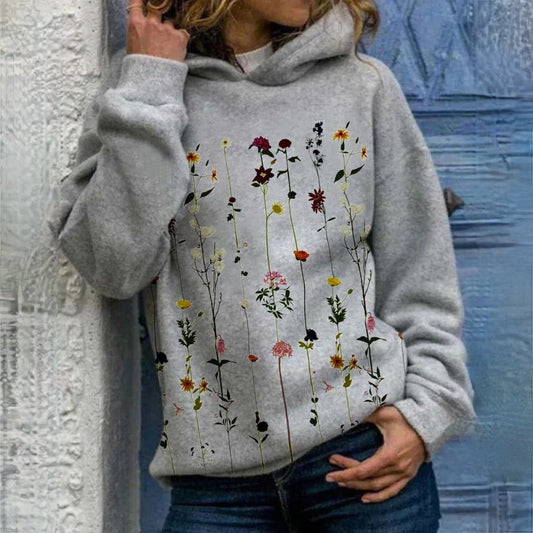 Hoodie dames met bloemenpatroon – Gezellige en comfortabele sweater voor vrouwen