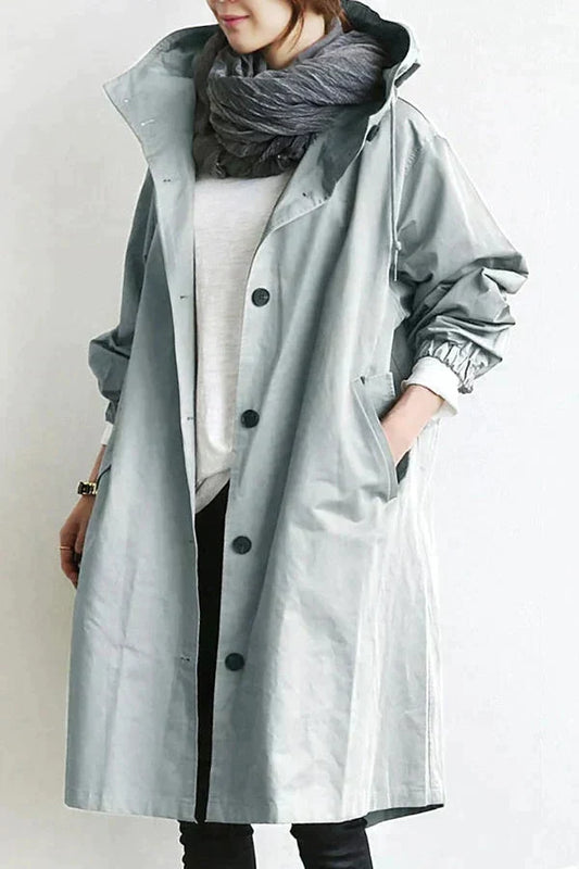 Trenchcoat Dames – Elegante Eengrijpige Trenchcoat van Katoen voor Herfst
