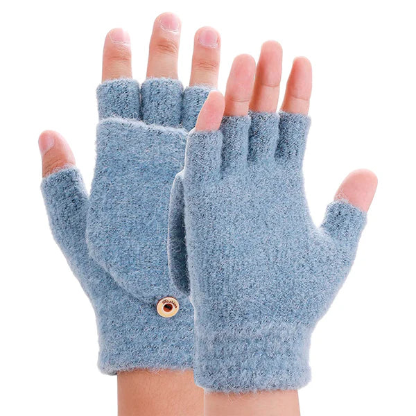 Vingerloze Gebreide Winterhandschoenen Verwarmd
